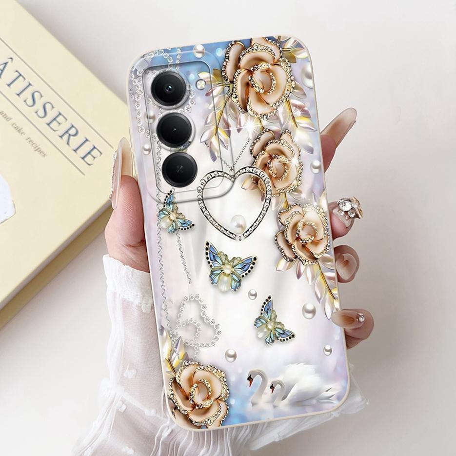 For Xiaomi Redmi 15 Case 2025 Cute Cat Flowers Painted Cover Soft Silicone Phone Case For Xiaomi Redmi 15 Redmi15 4G Fundas Bags
