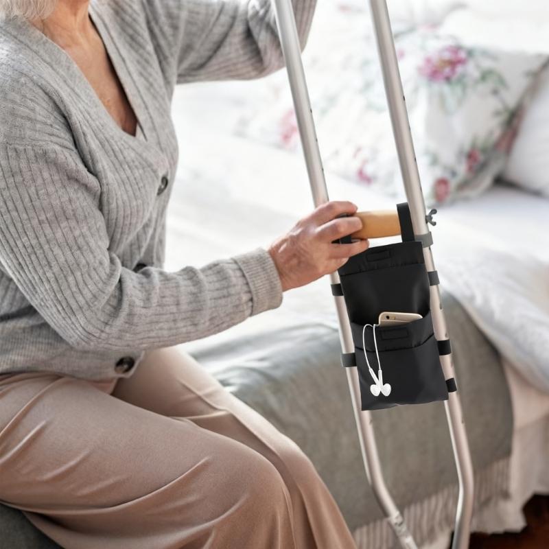 Hands Free Cane Storage Solution Double Layer Design Nonslip Fastening System Cane Storage Pouch For Secure Transport