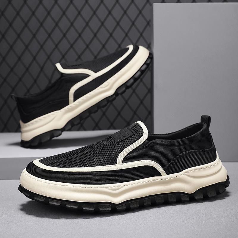 Summer men's shoes new old Beijing cloth shoes breathable mesh board shoes men's versatile casual shoes one pedal Doudou shoes
