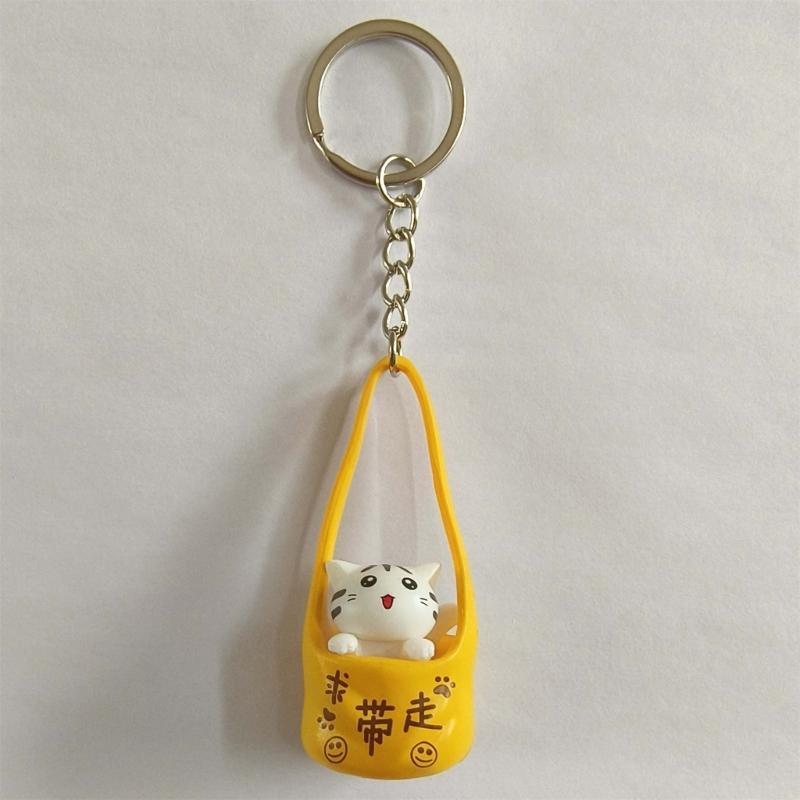 Cartoon Cats Keychain Lovely Kitten Keyring Backpack Handbag Pendant Car Key Chain Adorable Pet Bag Charm Decorations