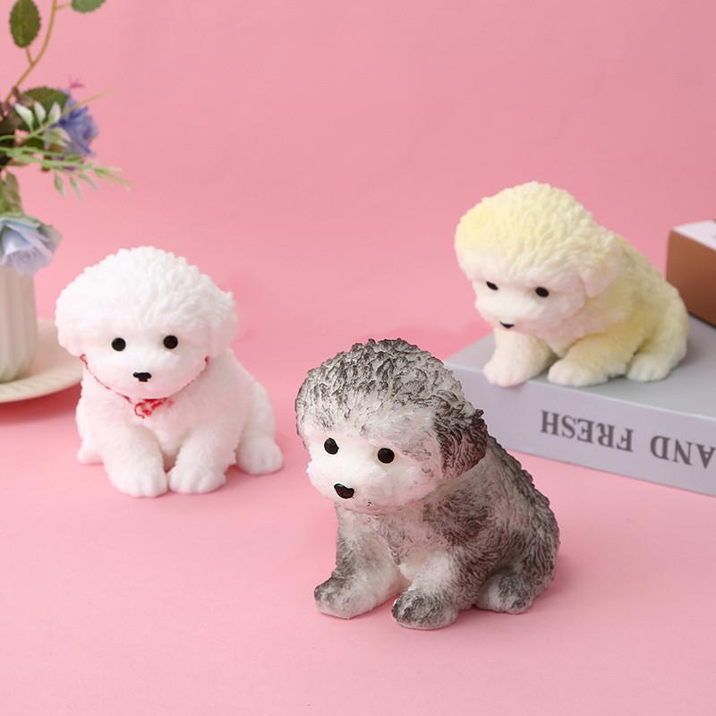 Tpr Large Teddy Dog Figurine With Soft Sitting Design For Gift And Collectors
