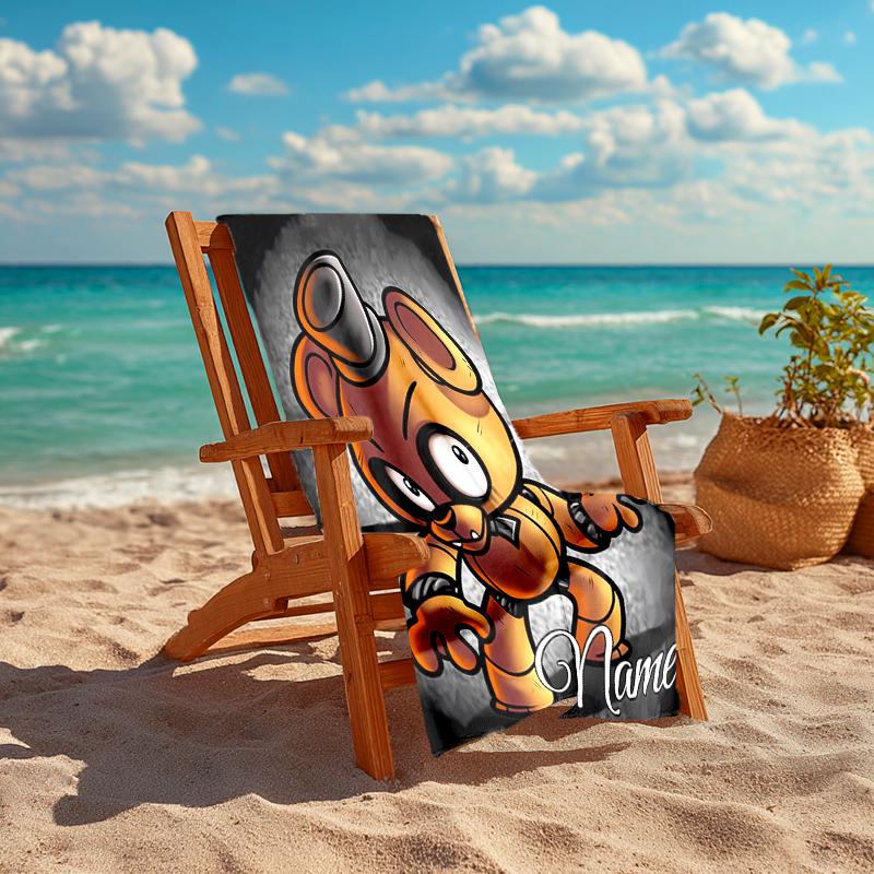 Personalized Customized Proof Beach Towel with Five Nights At Freddy's Pattern - Soft, Absorbent, Quick-drying, Perfect Swimming, Camping&bathing