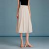 Elegant Business Style Fashionable Waist Loop Nail Bead Decoration A-line Skirt for Women 2025 Summer High Waisted Zipper