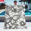 Customize 2d Flat 1pc Flowers and Butterflies Coloring Outdoor Portable Blanket-Lightweight Home Furnishings Bedding Blanket Sui