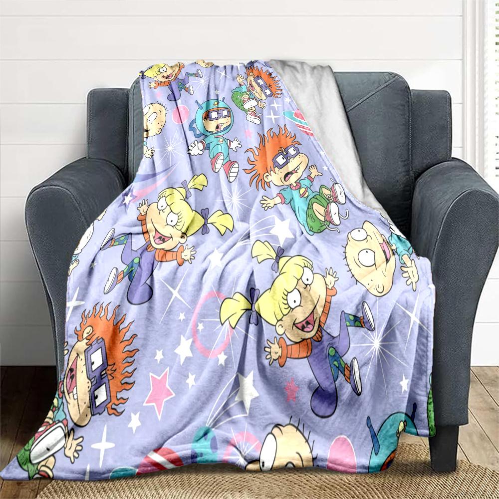 Rugrats Flannel Blanket, High quality Comfortable for All Seasons, Home Decor, Warmth and Comfort
