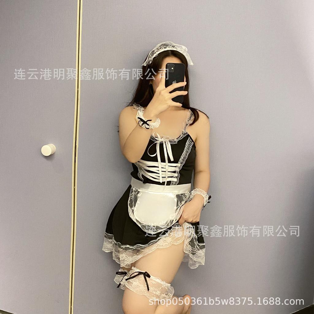 Large size sexy lingerie maid suit fat MM uniform seduction lace sexy maid pure lust hot