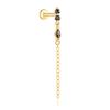 AIDE 1PC Black Rutilated Quartz Flat Head Threaded Puncture 925 Silver Earring For Women Gleaming Rainbow Zircon Studs