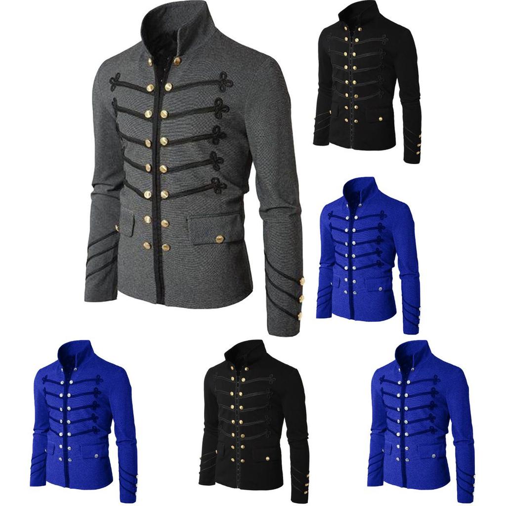 Fashionable Men's Double Breasted Medieval Jacket Perfect For Halloween Parties