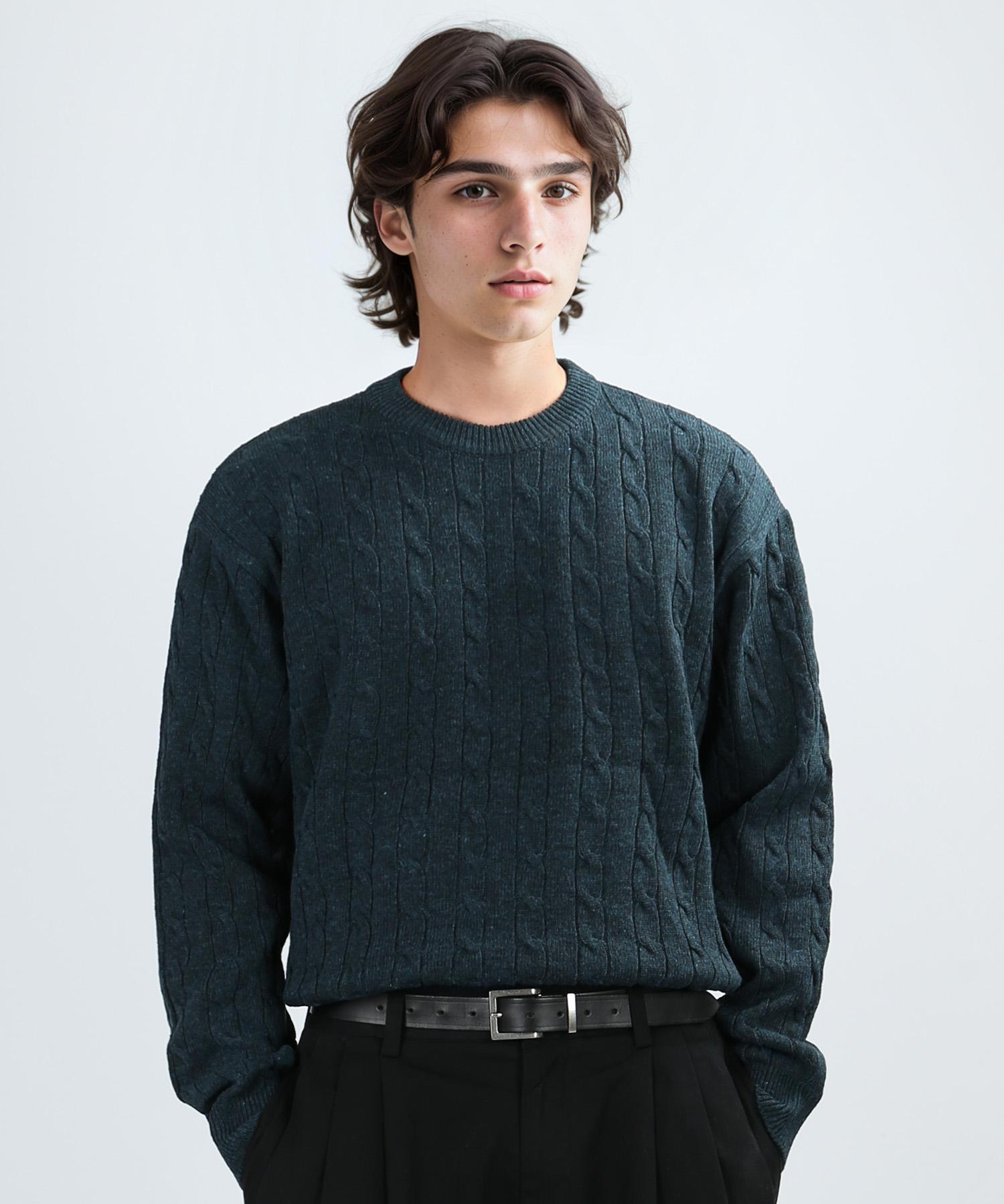 Johnny West Round Tie Knit (Deep Green) 48