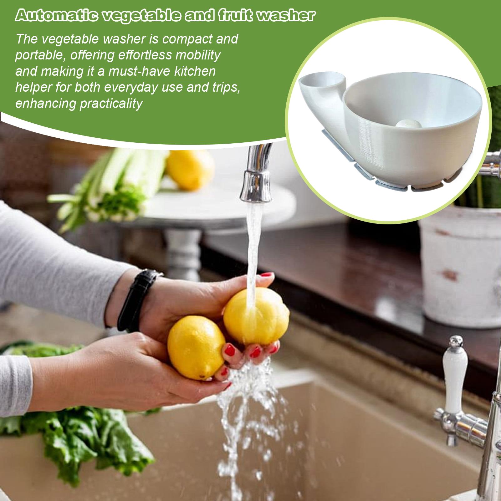 Automatic vegetable & fruit washer Vegetable Washer Fruit Wash Bowl 3D Printing Food Washing Spinner Automatic Cleaning Machine bianco