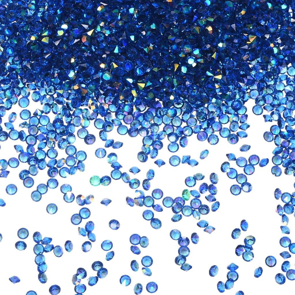 3600-Pack Acrylic Diamonds, 0.12 Inch/3mm Wedding Table Scatter Confetti Crystals for Vase Fillers/Art Craft, Acrylic Diamonds Gems [White AB]