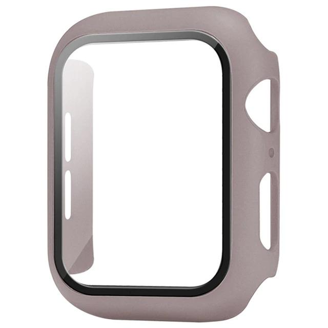 Verre Trempé+coque Pour Montre 9 8 7 41mm 45mm 42mm 38mm Pare-chocs PC Coque Protection d'écran série iWatch 6 5 4 se 44mm 40mm Series 789 45MM