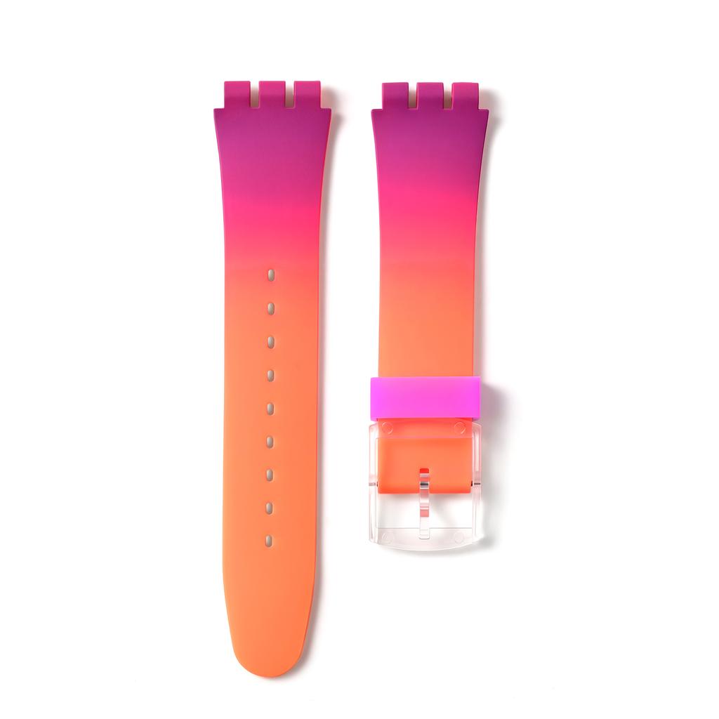 19mm Silicone Soft Bracelet for Swatch Colorful Rubber Watch Band  Sport Replacement Wrist Strap Accessories