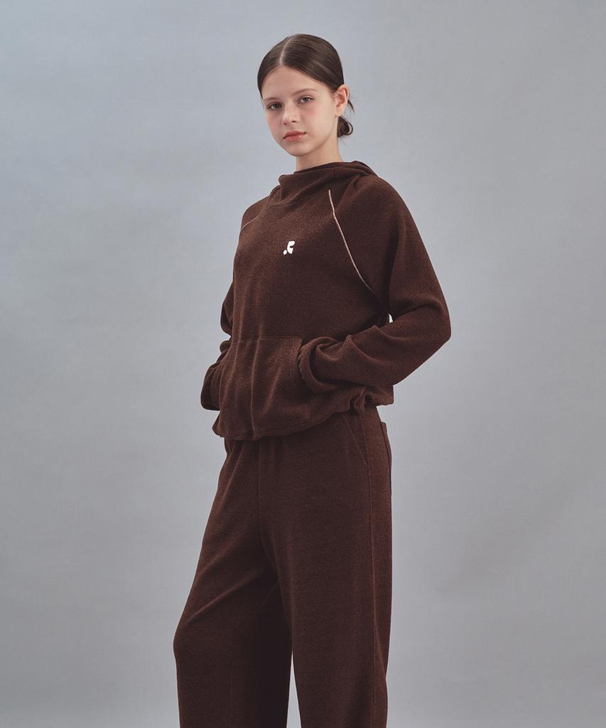 REST&RECREATION Stitch Knit Hoodie - Brown