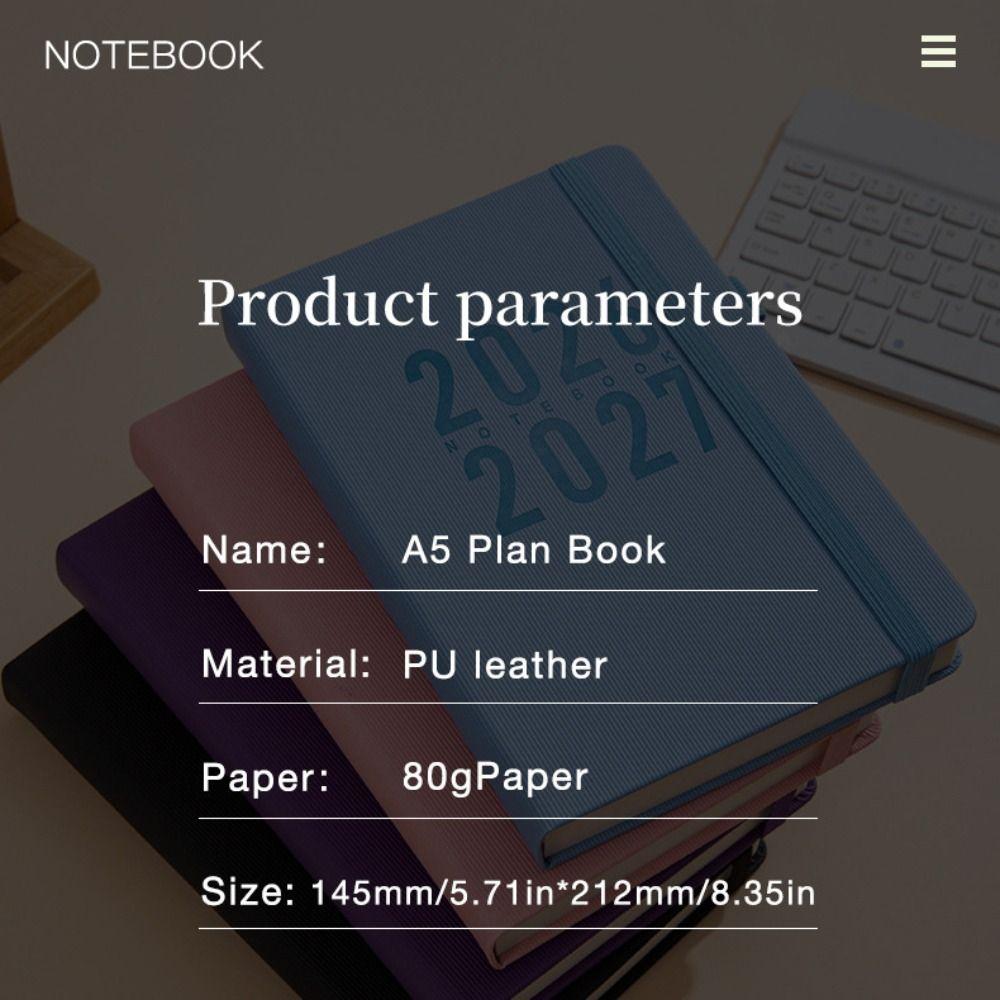 Pu Leather A5 Agenda Planning Notebook 12 Months To-do List Notebook  Stationery