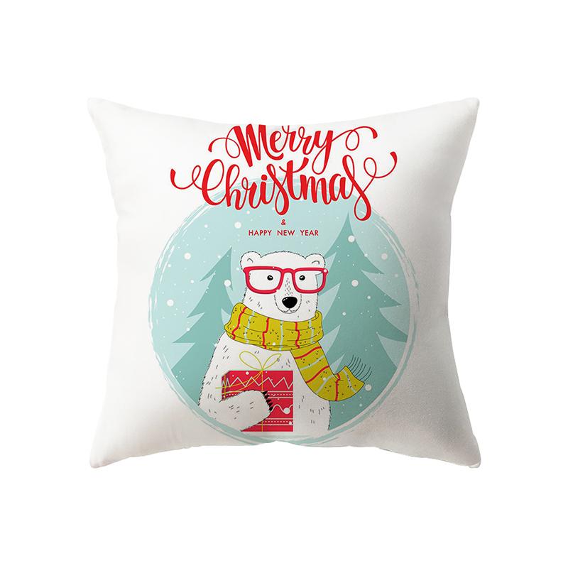 Søt julepynt Trykt mønster Putetrekk Hjem Stue Sofa Dekorasjon Firkantet pute Putetrekk