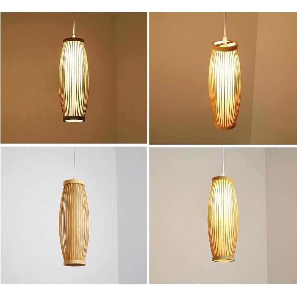 Chinese Style Bamboo Pendant Light Rattan Wicker Ceiling Chandelier E27 Hanging Lamp Handmade for Home Living Bed Room Decor