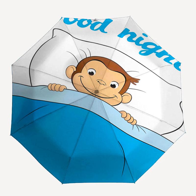 1pc Curious George Umbrella, Sun Protection, And UV Shielding. It Has Eight Sturdy Ribs for Outdoor Use And Perfect Gift