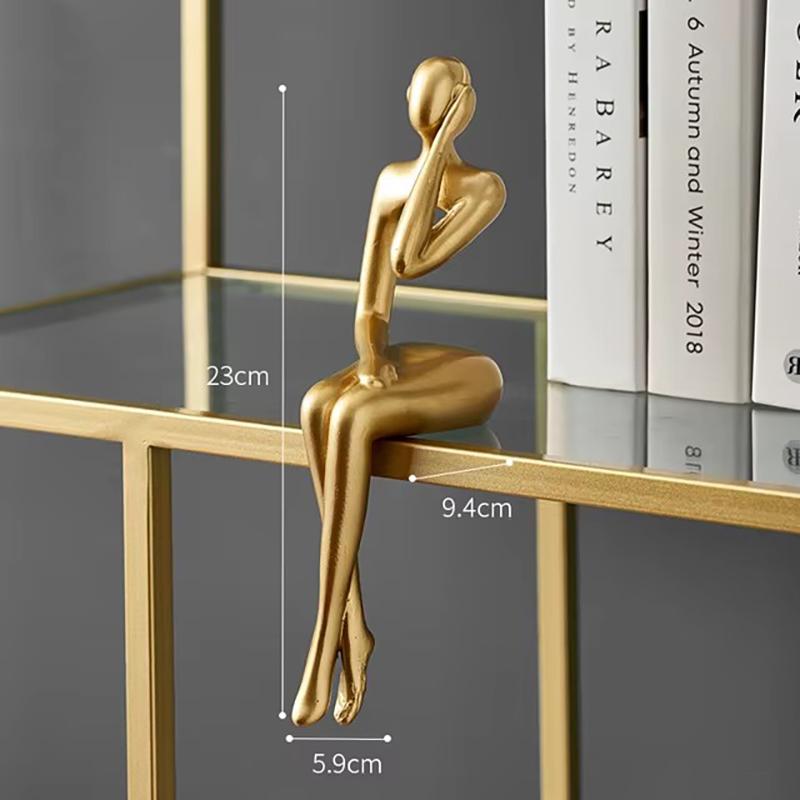 Light Luxury Human Body Art Ornament Decorate Abstract Resin Creative Golden Arts And Crafts Home Office Business Originality