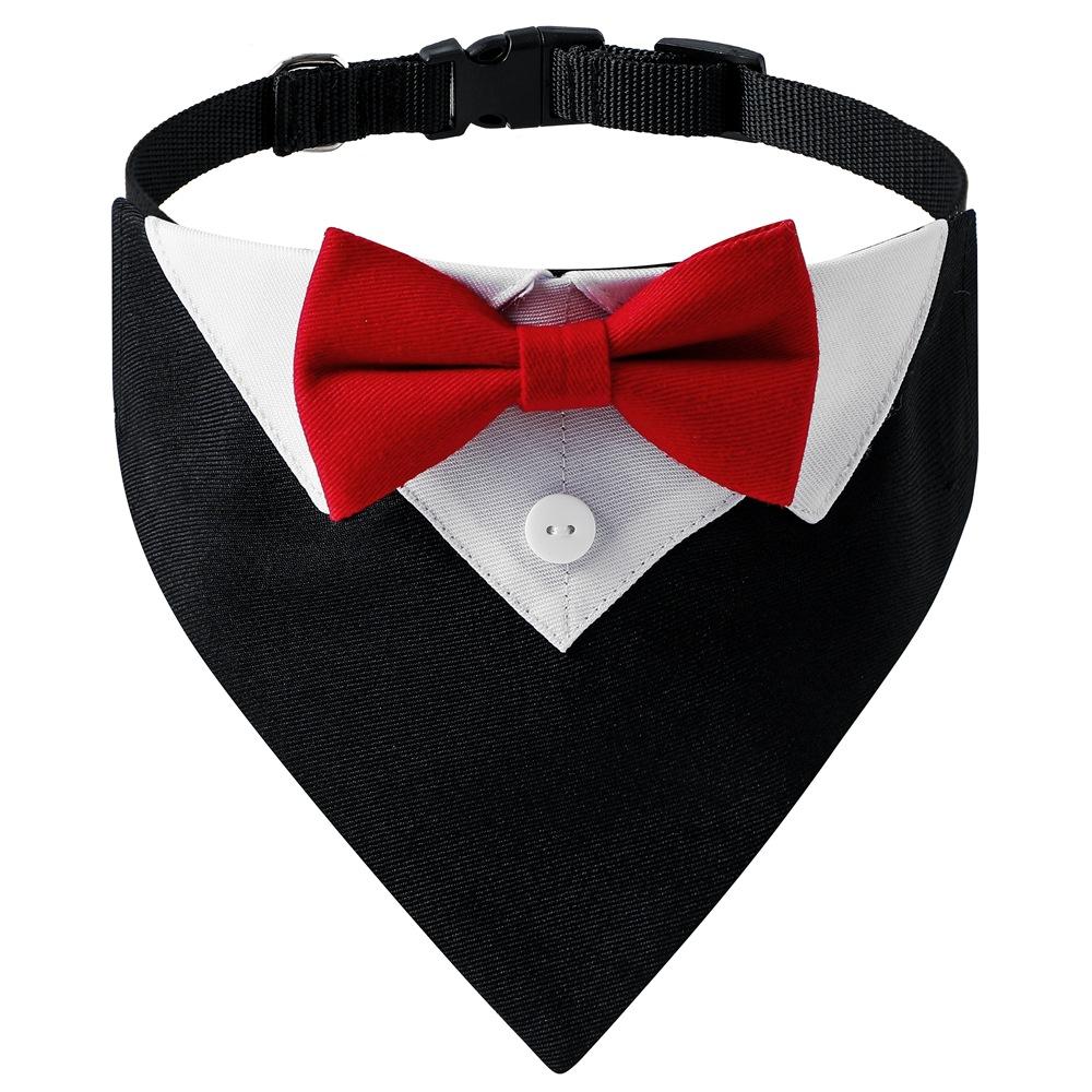 Formal Pet British Wedding Party Suit Scarf Bow Tie Collar Dog Triangle Towel Saliva Towel Pet Clothes Decoration Accessories