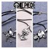 Stylish One Piece Black Alloy Skull Necklace For Young Adults, Featuring Sanji And Whitebeard