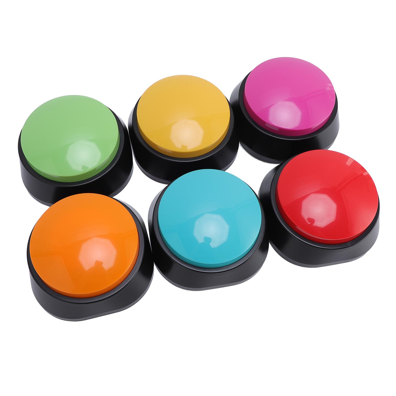 

6 шт. Кнопка для записи голоса Зуммер для дрессировки собак/питомцев Запись 30 секунд Воспроизведение для учебы дома Желтый