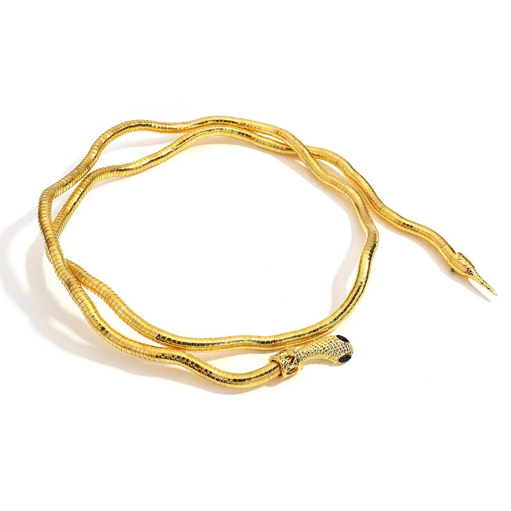 Punk Bendy Snake Náhrdelník Wrap Skládací náramek pro ženy Mužské robustní šperky