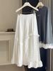 Women's Spring Irregular Lace Ruffle High-Waisted A-Line Skirt