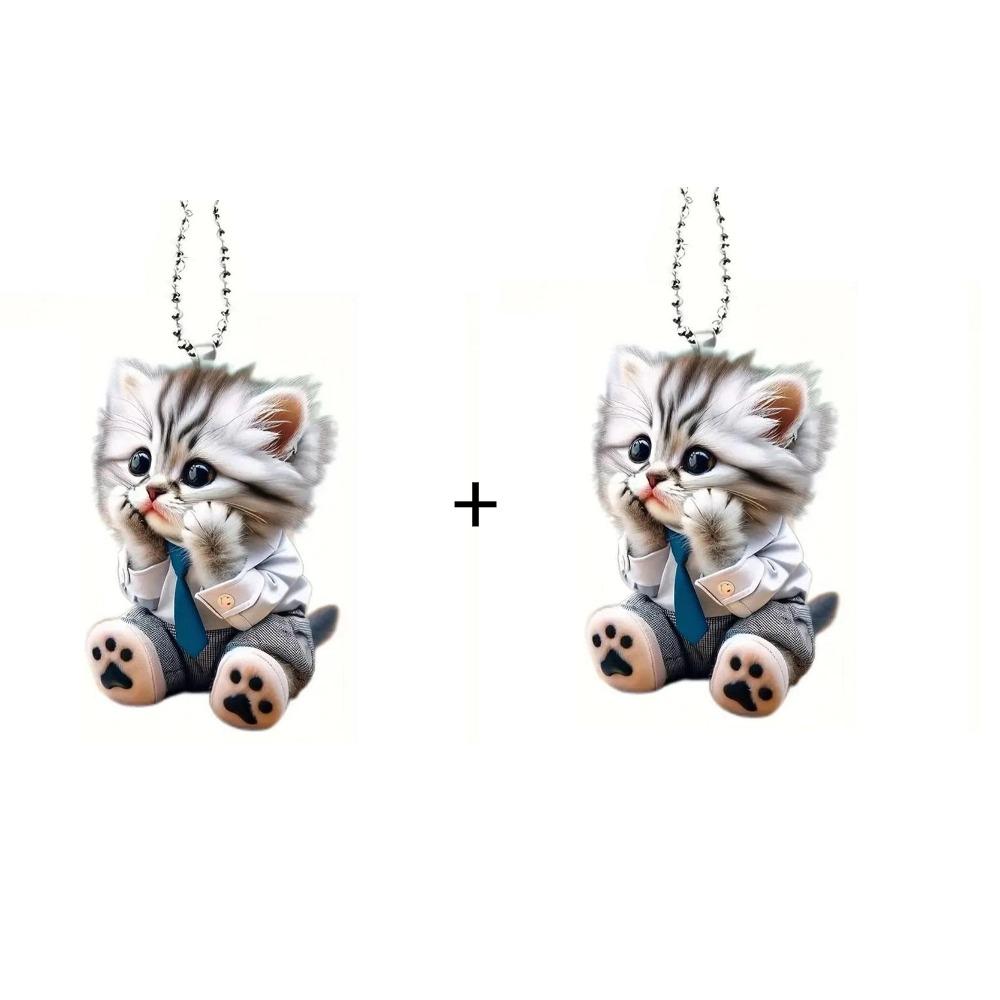 Acrylic 2D pendant cartoon cat/monkey Car interior Ordinary Key tool Rearview mirror decoration Backpack pendant car decoration