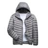 Herren Baumwolljacke mit Kapuze, langärmelig, einfarbig, Daunenmantel mit Seitentaschen, durchgehender Reißverschluss