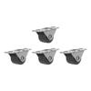 4Pcs 0.5 Inch Mini Fixed Caster Wheels Non-Swivel Silent Heavy Duty Small Castors for Furniture Appliances Drawers Desks Chairs
