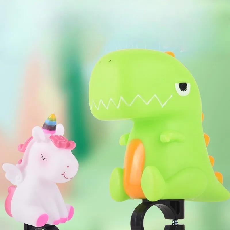 1/2 Stück Cartoon-Dinosaurier-Einhorn-Lufthupe für Kinder-Laufrad-Roller-Klingel, super laute Fahrradklingel, Fahrradzubehör