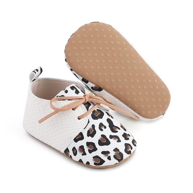 Boty pro batolata Baby Leopard Print Boty pro volný čas Protiskluzové měkké dětské boty