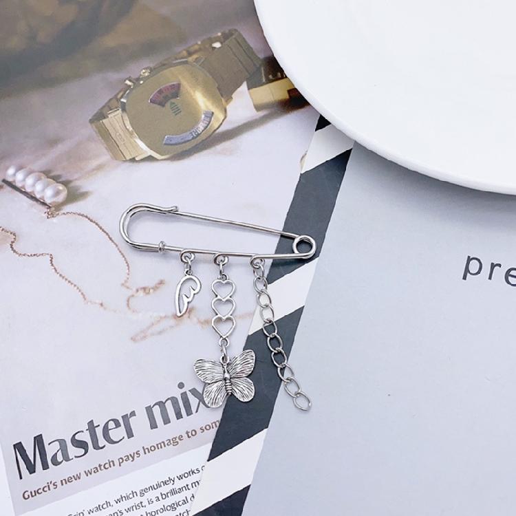 Trendy Lapel Pin Delicate Chain Pins Fashion Pendant Brooch Alloy Material