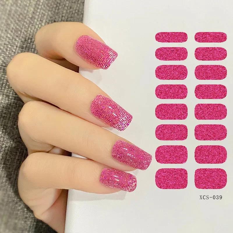53 Colors Nail Polish Stickers Pure Strips Waterproof Adhesive Nail Full Sticker Environmental Protection DIY Nai Stickers