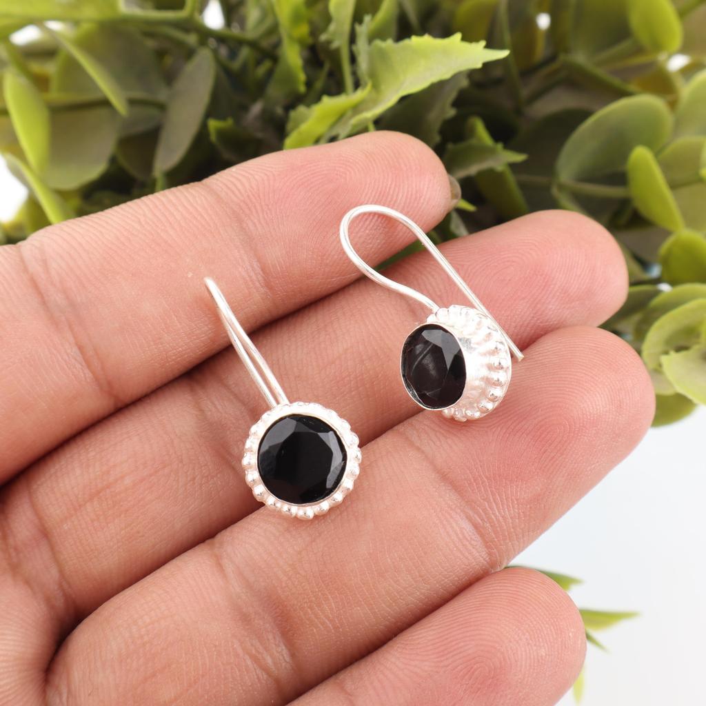 Bijuterii cu Onix Negru, Cercei din Argint Sterling Masiv 925, Bijuterii Handmade cu Pietre Prețioase, Cadouri Pentru Soție Cercei Noi