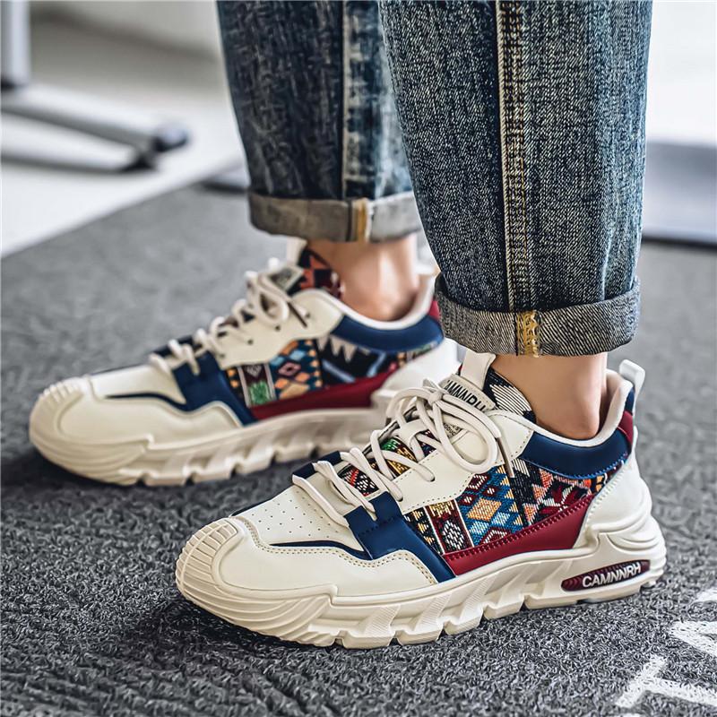 Spring and Summer Teenagers Personalized Wear-resistant Running Sneakers Trendy Low-top Thick-soled Men's Student Dad Trendy Shoes
