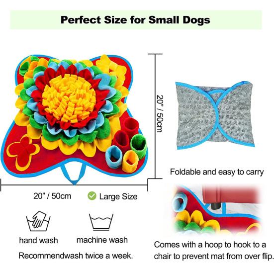 Pet Sniffing Pad Soft Tear Resistant Dog Snuffle Mat with Sound Pet Foraging Mat Treat Dispenser Pet Supply