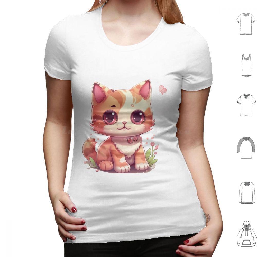 Kawaii Charming Kitty T Shirt Men Women Kids 6xl Cute Cat Illustration Cartoony Cat Design Meowing Cat Art Playful Cat
