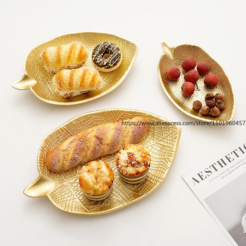 INS Simple Nordic Snack Candy Tray Living Room Home Dining Table Storage Tray Creative Gold Tray Decorative Ornament