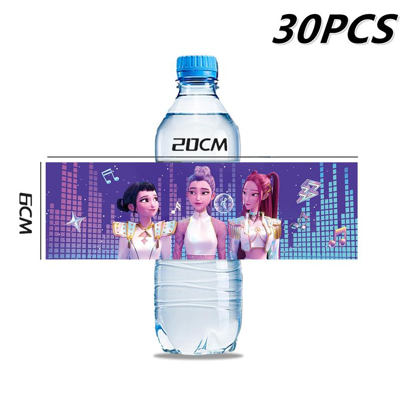10~50 PIEZAS Etiqueta para Botella de Agua para Kpop Cazadores de Demonios Pegatina Decoración de Cumpleaños Fiesta de Bienvenida al Bebé Regalo Suministros para Fiesta de Niñas