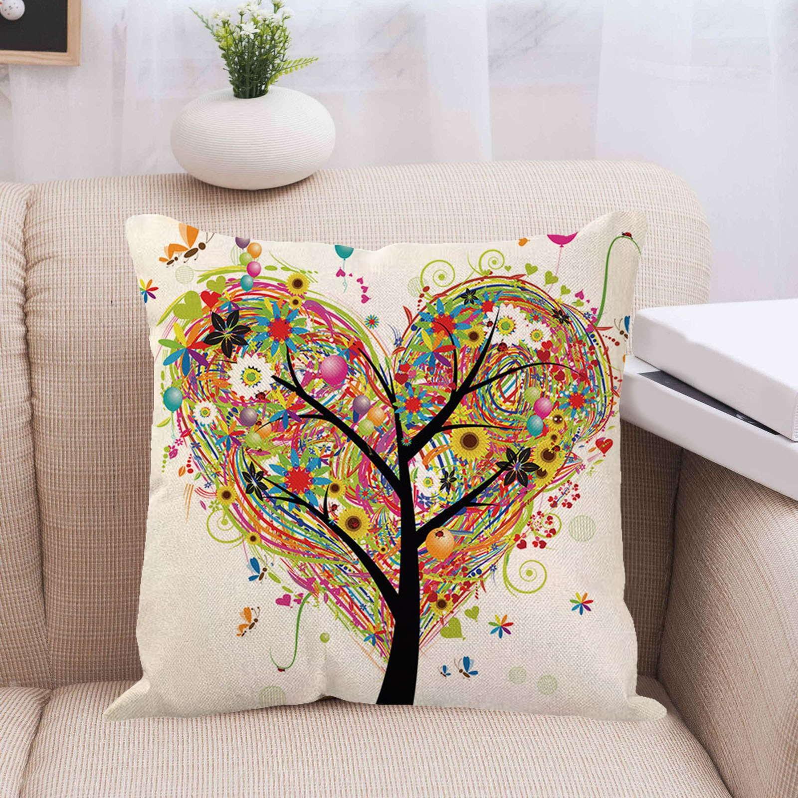 

Pillow Pillow Case Home Decoration Products Tree Flower Pillow Case Design Sofa Cushion Cushion Cover 45x45cm One Size