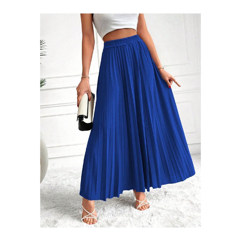 Fusta Pliata De Nurca Cu Talie Elastica