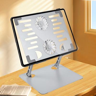 GFF01-T Carbon Steel Laptop Cooling Stand Adjustable Height Foldable Tablet Stand with Fan for Notebooks
