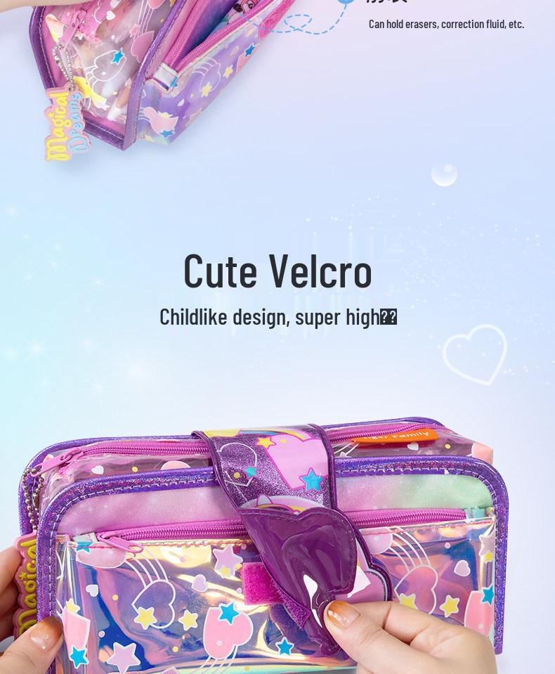Two-in-One Kids Pencil Case with Large Capacity for Boys and Girls - School Stationery Box and Gift