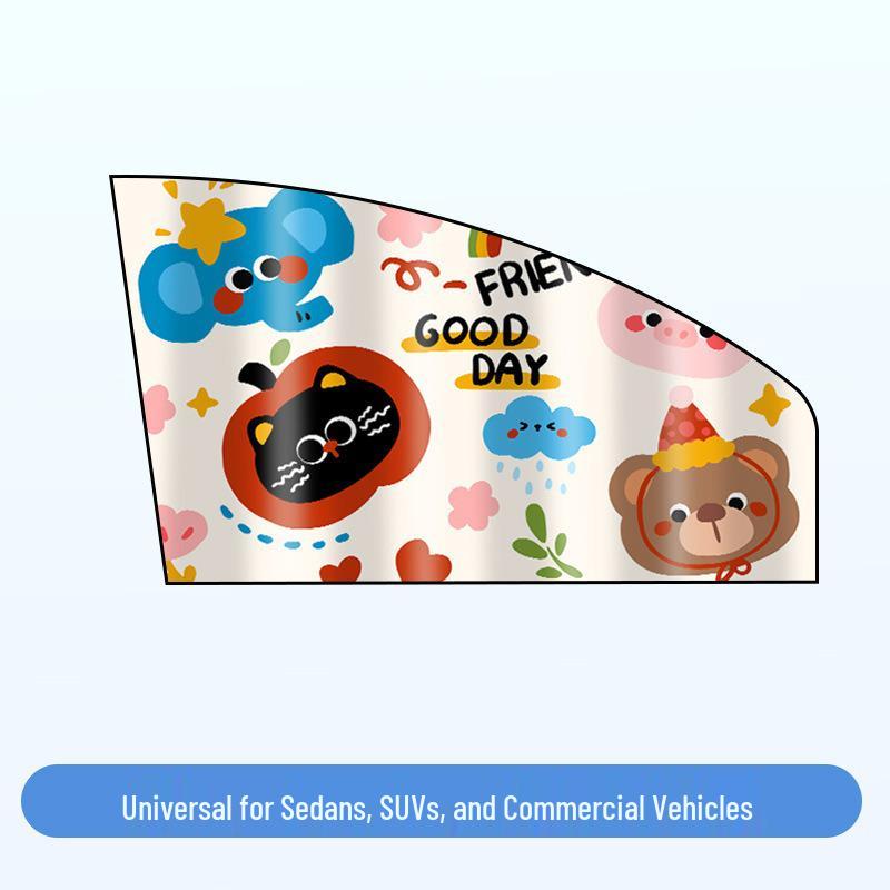 Magnetic Car Sun Shade with Cartoon Pattern – Universal Fit for Summer Sun Protection