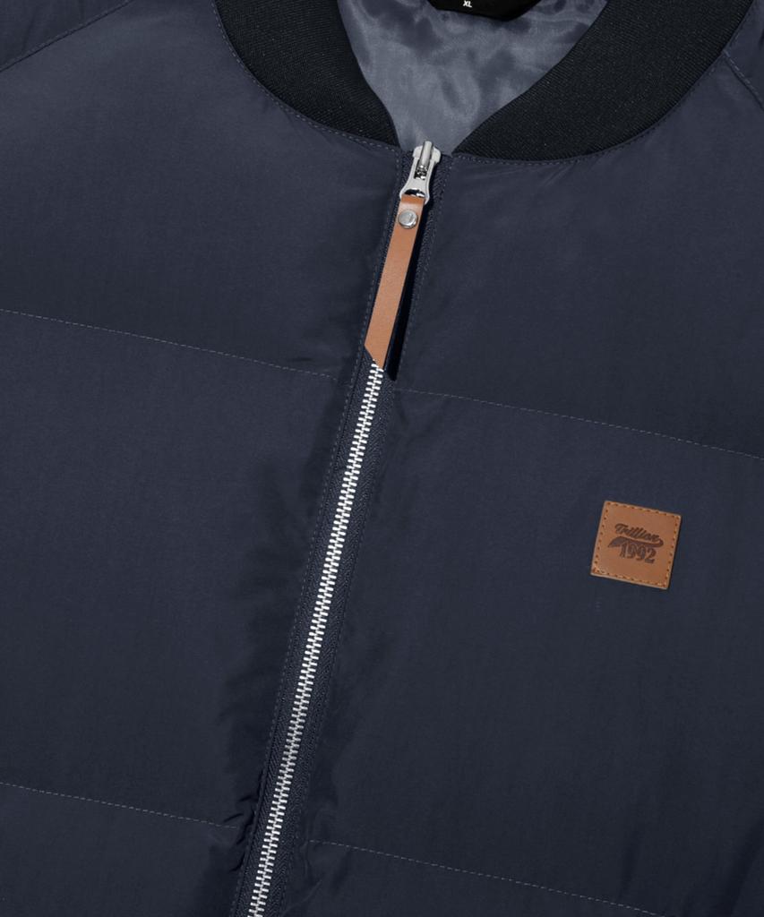 Trillion Leather Patch Puffer Jacket_Navy