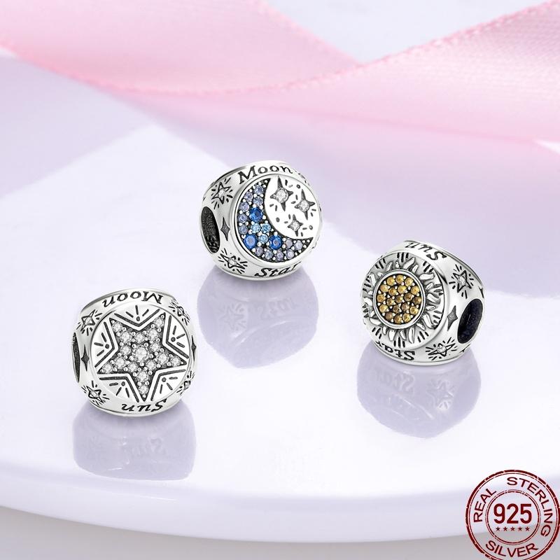 New Copper Tarot Star Moon Sun Cross Bible Holy Blessing Amulet Beads Fit 3Mm Original Bracelet Diy Gift