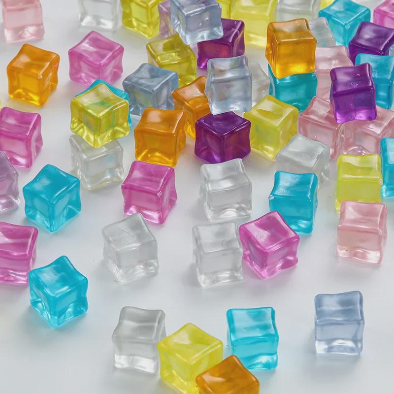 Luminous Acrylic Resin Ice Cube Castle: DIY Jewelry & Food Play Accessory, 18mm Crystal