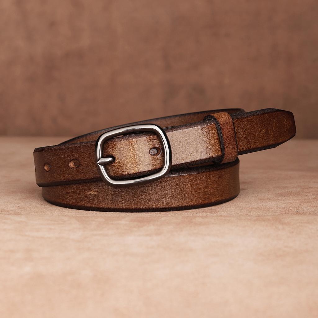 Belt First Layer Cowhide Genuine Leather Tree Paste Leather Pin Buckle Retro Belt Middle-Aged And Young Versatile Belt Men